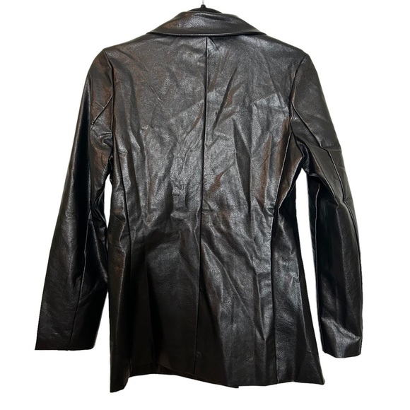 Princess Polly Ellen Faux Leather Fully Lined Black Blazer Sz. XS/S NWT - Picture 5 of 16